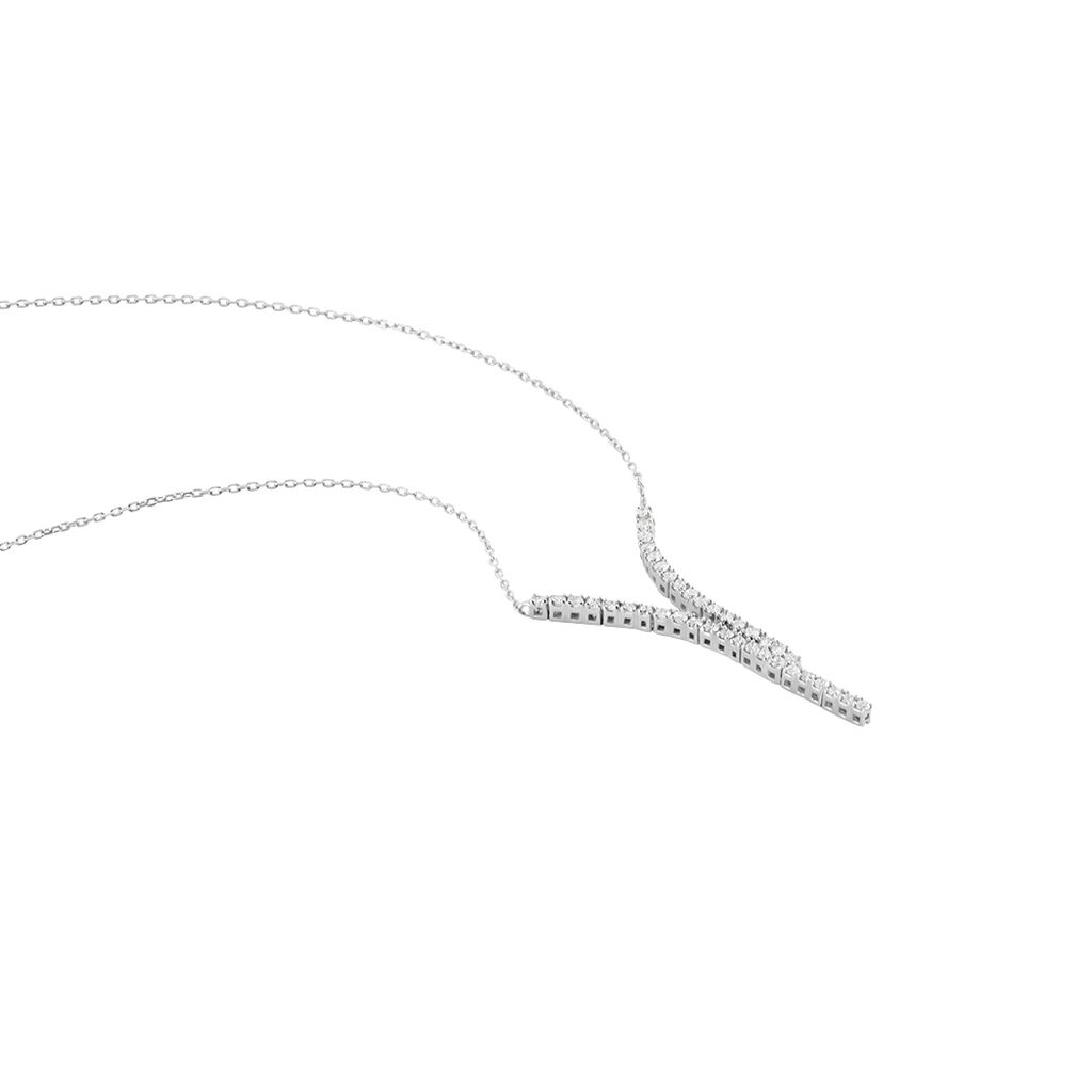 Collier Moscovado Or Blanc Diamant Synthétique