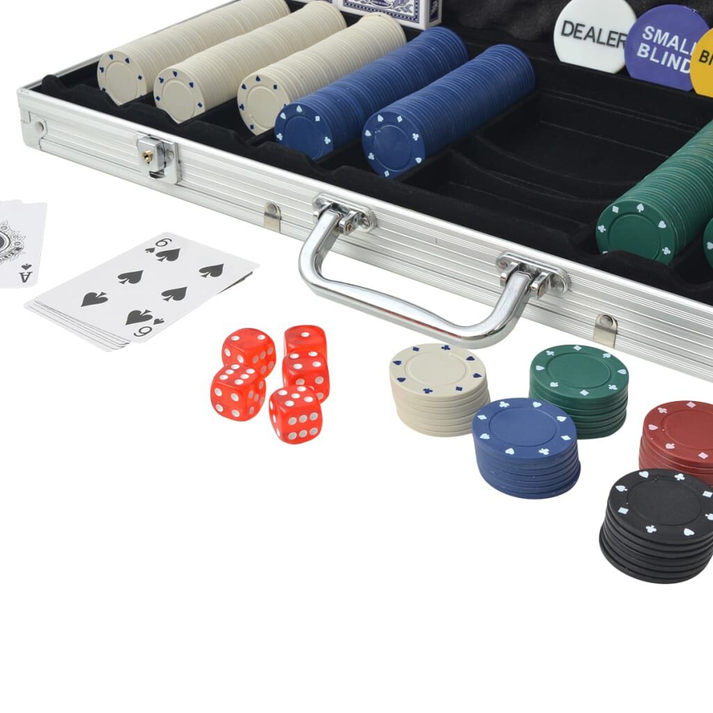 vidaXL Pokerset 500 Chips Aluminium