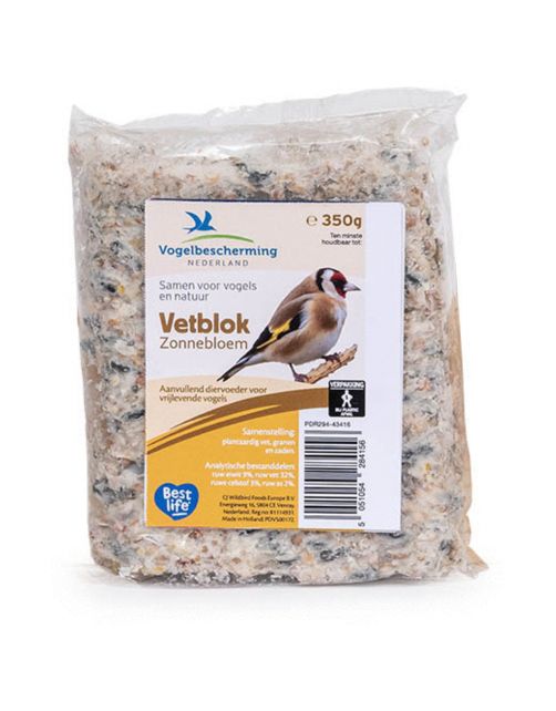Wildbird Vbn Vetblok Met Zonnebloempitten - Tuinvogelvoer - 11.5x10x3 cm 350 g