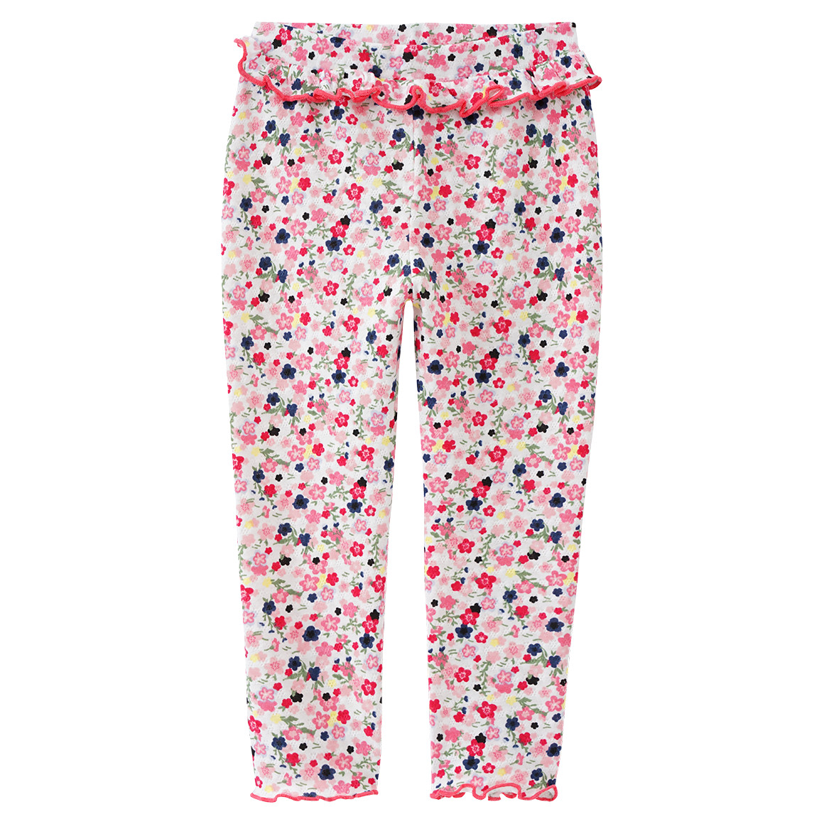 Topomini Baby Leggings aus Bio-Baumwolle weiss / pink / rosa