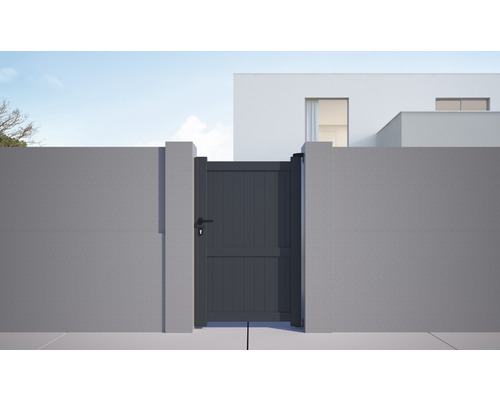 Horba 03 enkele poort, 100 x 180 cm, aluminium, RAL 7016 antraciet structuur