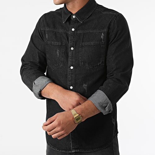 Chemise Manches Longues Noir