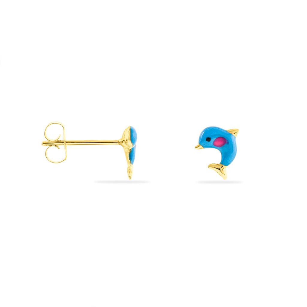 Boucles D'oreilles Puces Mael Dauphin Or Jaune