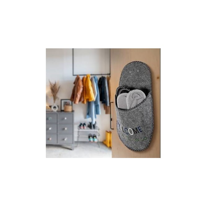 Hausschuh-Set - grau/anthrazit