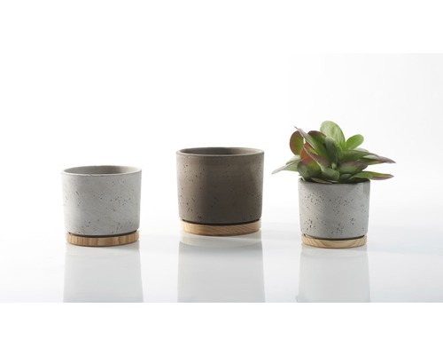 Plantenbak Paros Deluxe Ø 14 cm H 13 cm lichtgrijs