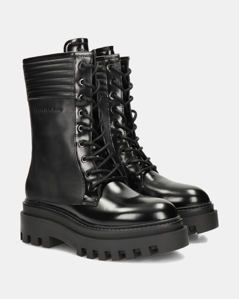 Calvin Klein Knee Boot Bikerboots  - zwart