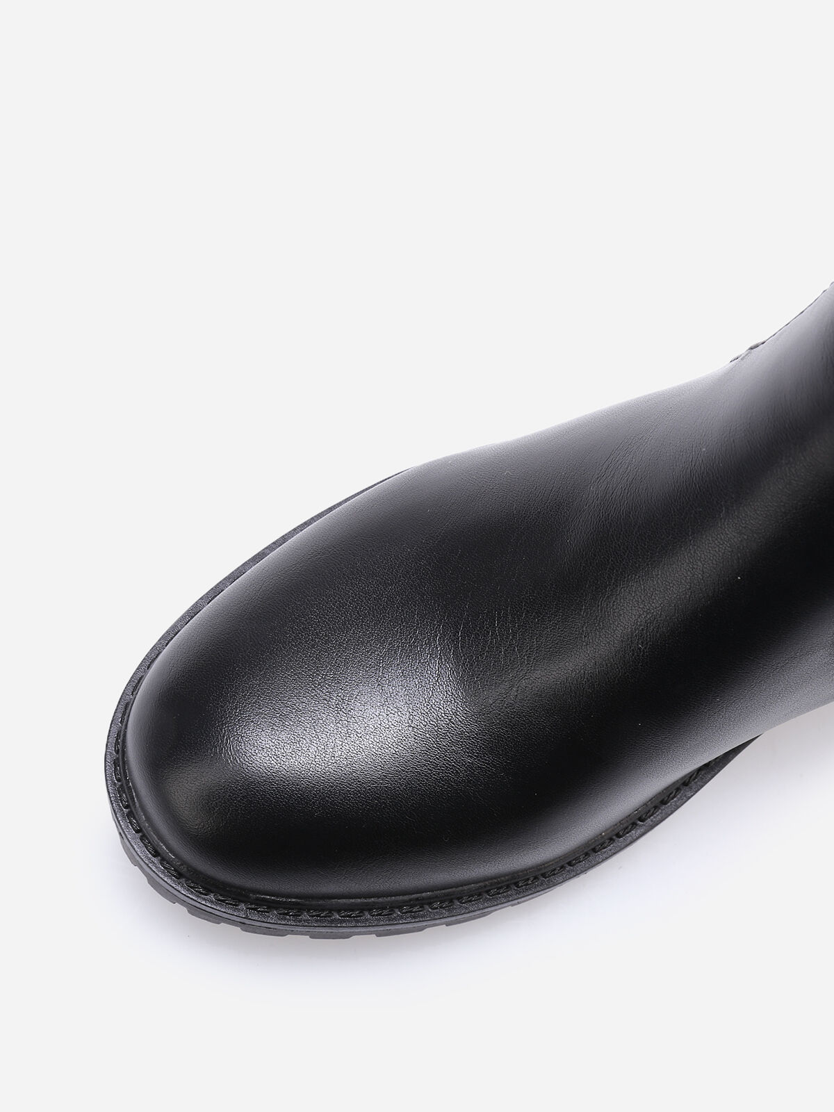 Bottines à empiècements et zip décoratif- Noir