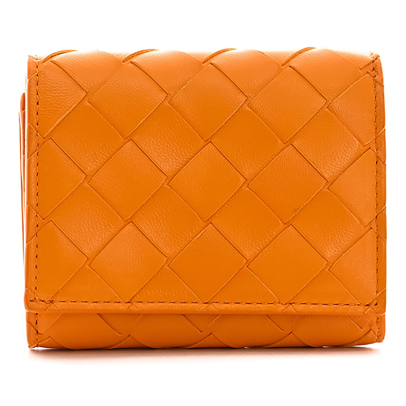 Bottega Veneta Porte-monnaie Bottega Venetta en Cuir orange - Neuf sans étiquette - 10x8 cm