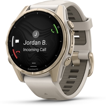 Garmin Fenix 8 Amoled 43 mm Sportuhr Nebelgrau / Softgold