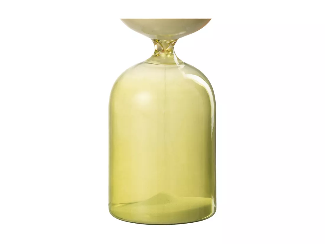 Sablier de décoration en verre jaune et sable blanc - 30 Minutes