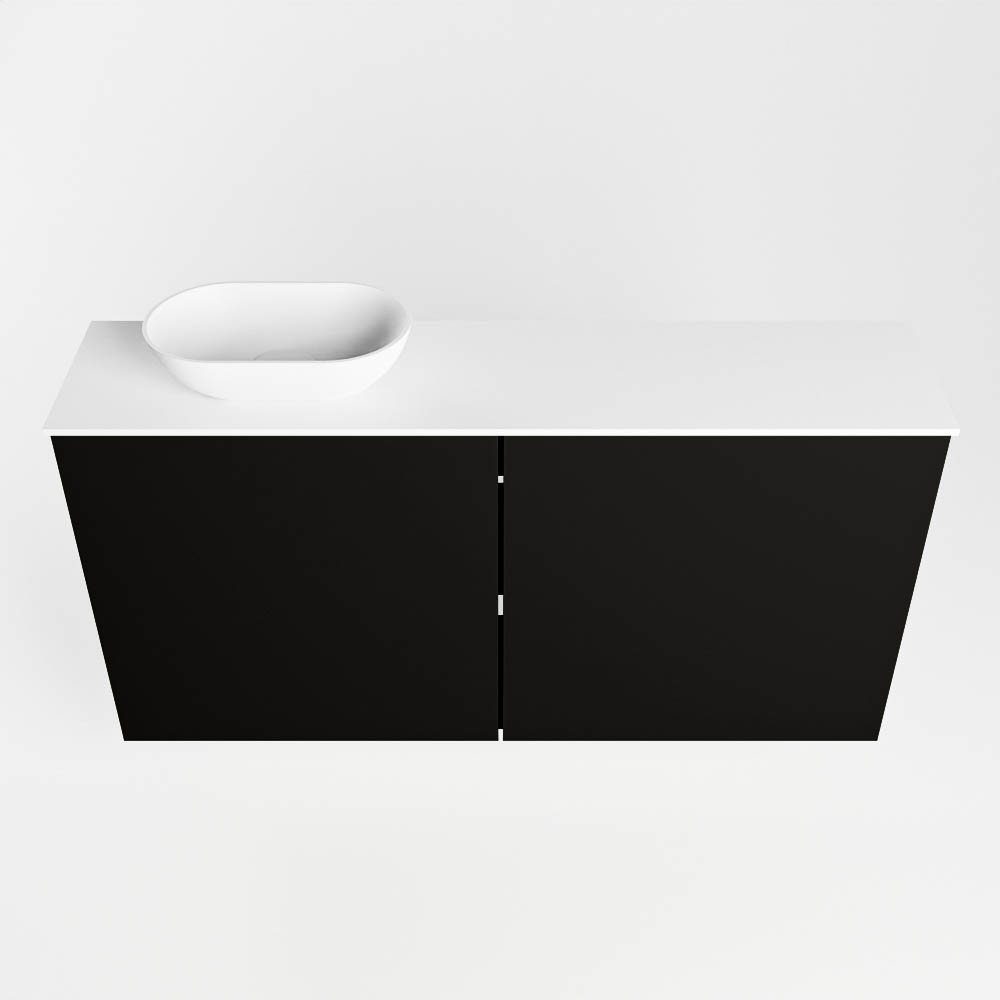 Mondiaz Fowy toiletmeubel 100cm urban met witte waskom links zonder kraangat