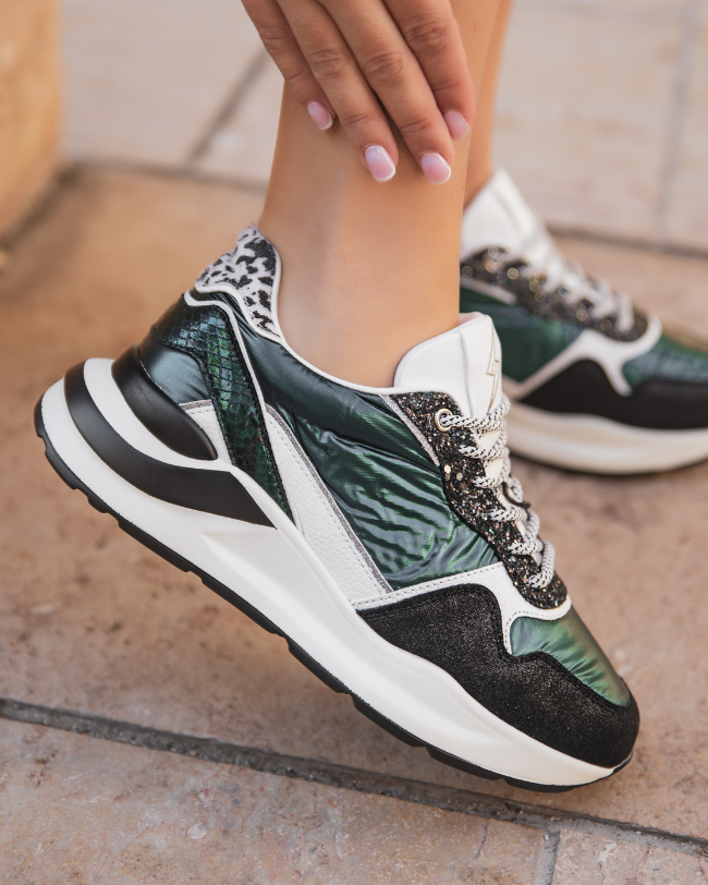 Basket femme verte semelle épaisse -  CL72 GREEN