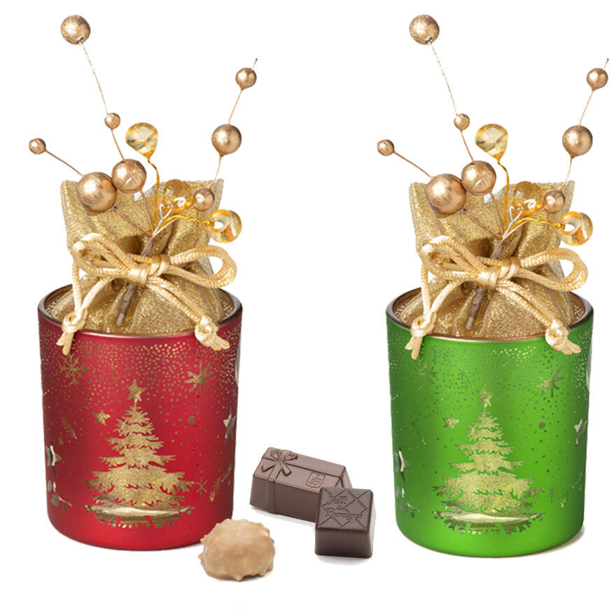 Petite photophore de Noël et ses chocolats