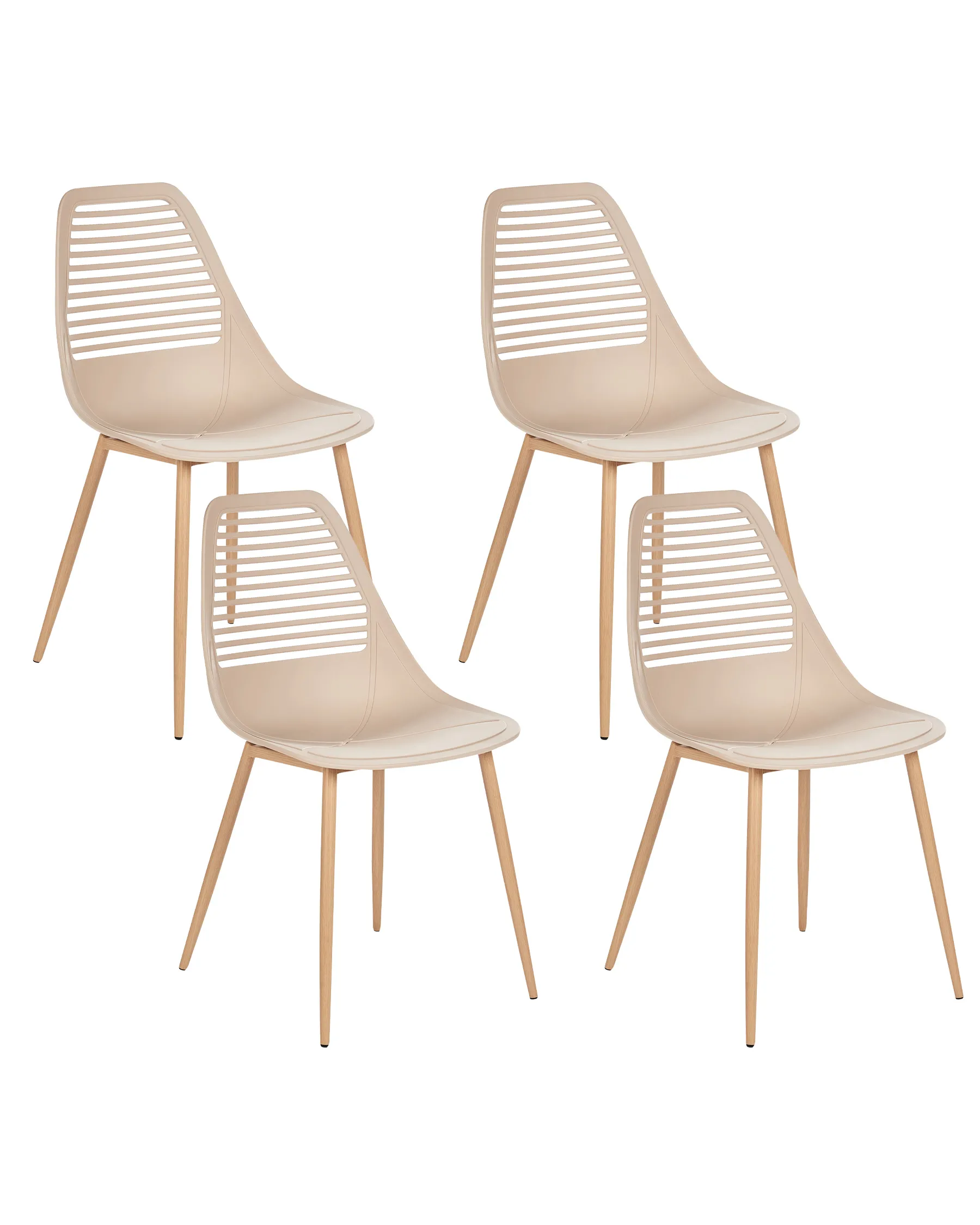 Set van 4 eetkamerstoelen MONTELLO Beige