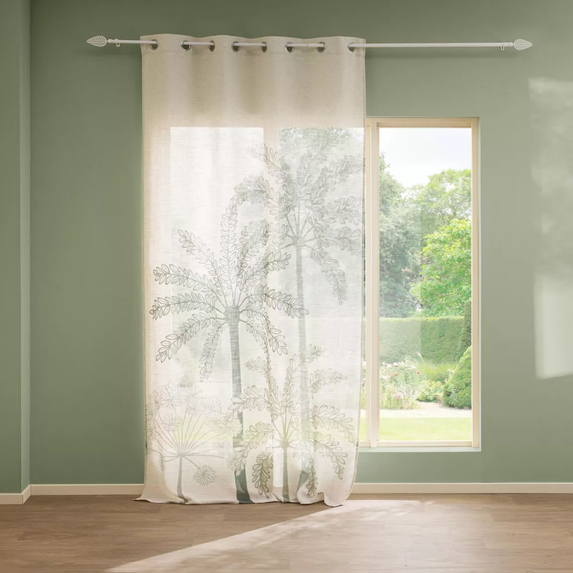 Rideau effet lin (140 x 260 cm) Palmea Vert