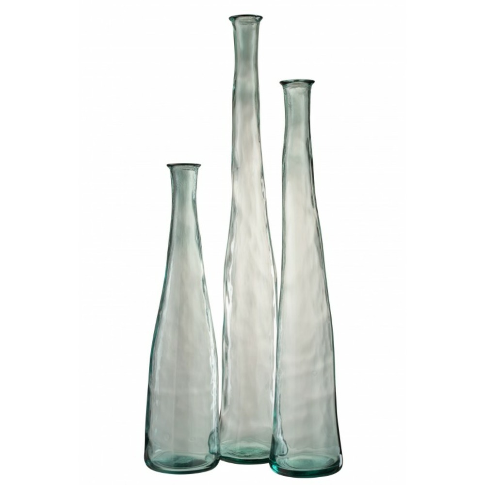 Vase bouteille en verre transparent 120x18x18 cm