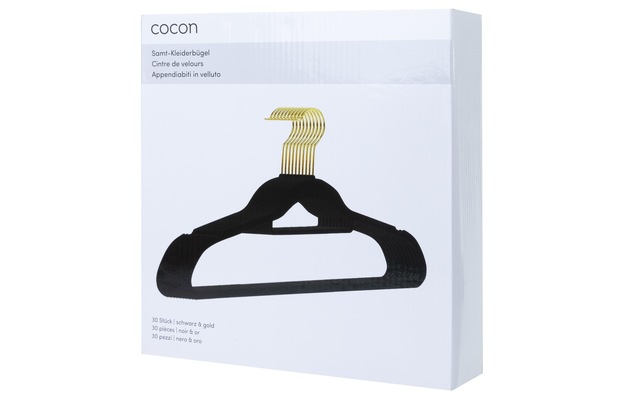 Cocon Kleiderbügel »30 Stück, Schwarz«