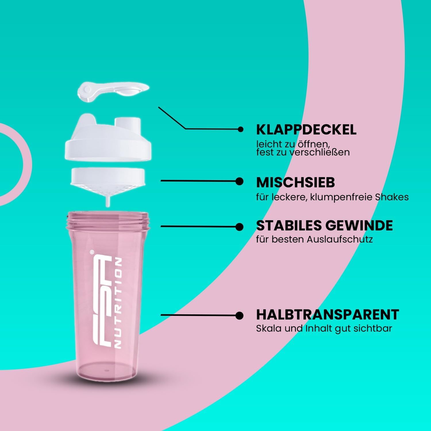 FSA NUTRITION Premium Protein Shaker