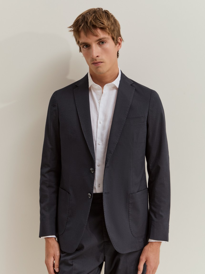 Blazer slim fit em algodão