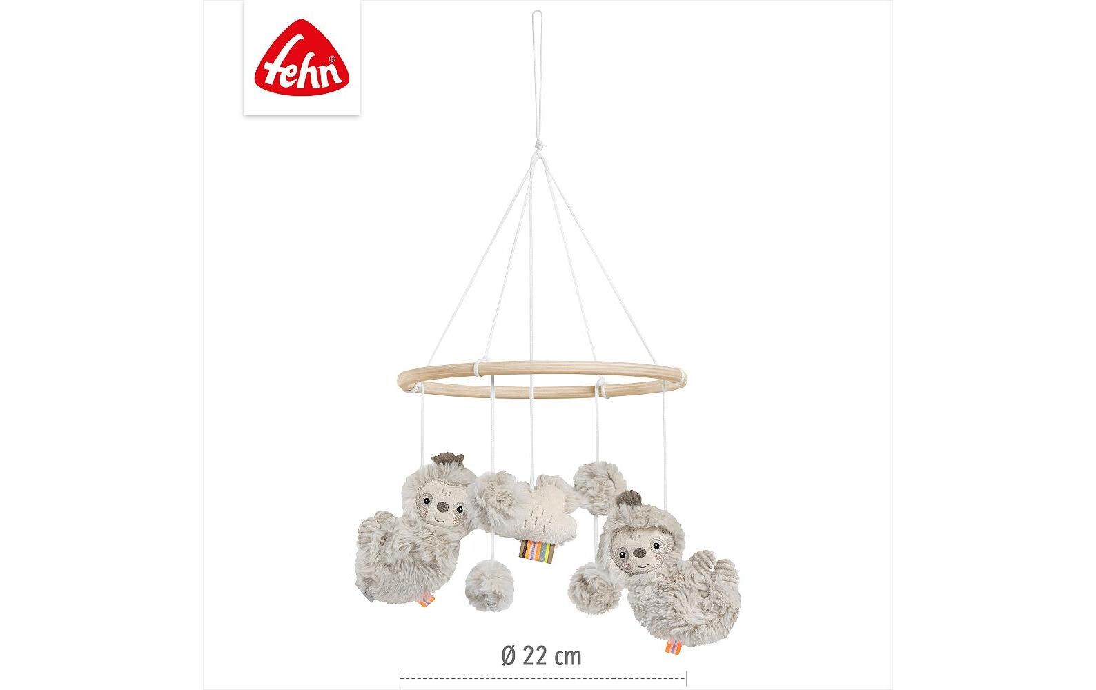 Holz-Mobile Faultier Beige/GrauEinschlafhilfe zur Beruhigung und Beschäftigung