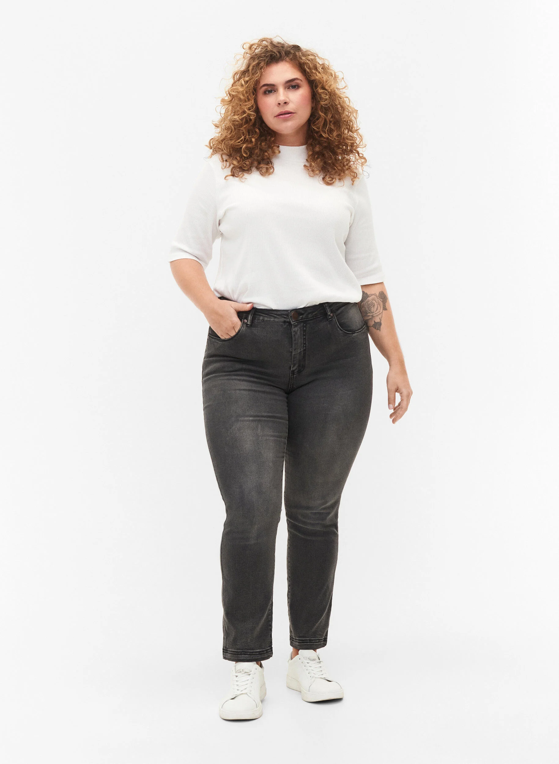 Slim fit Emily jeans med normal talje
