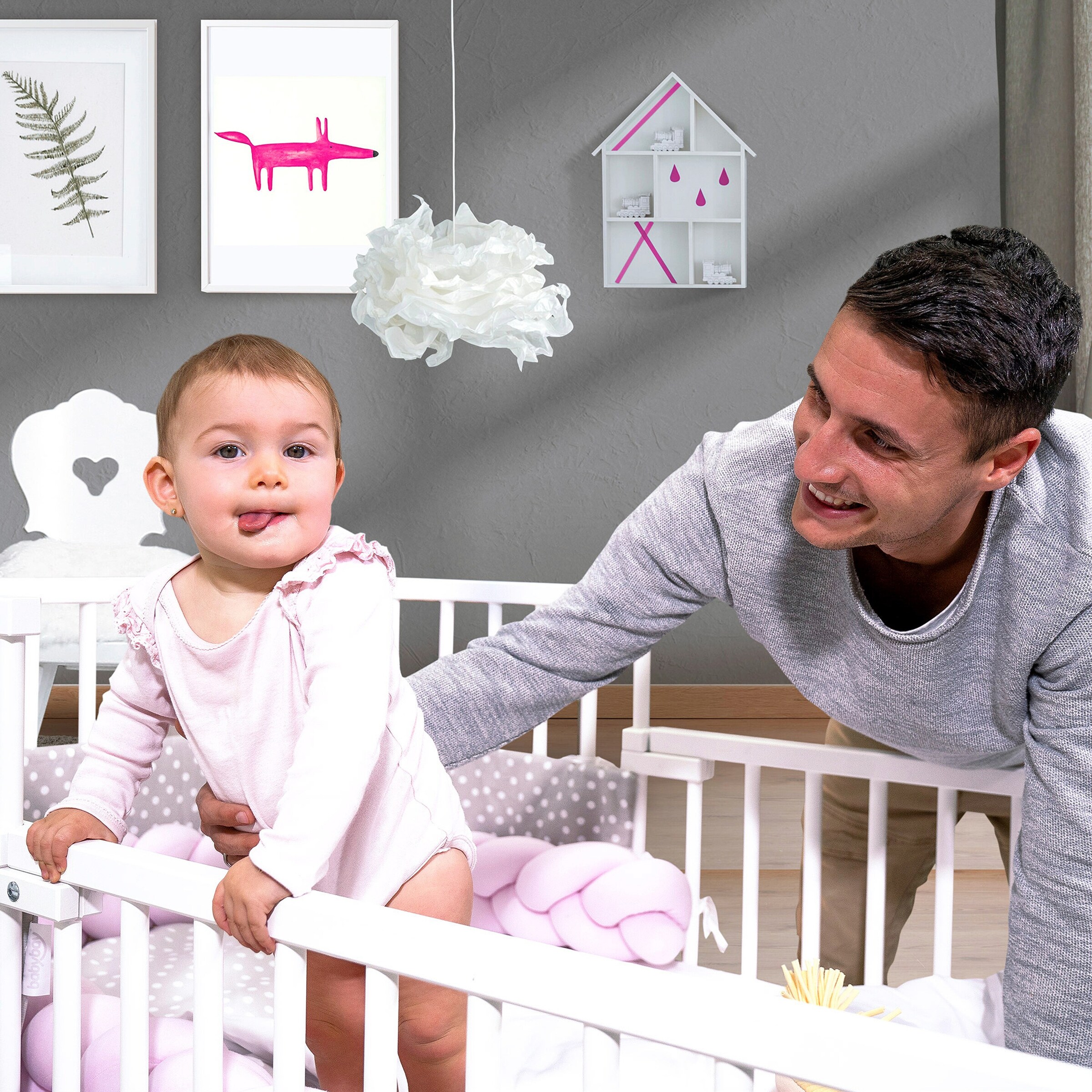 babybay® Bundle Beistellbett Boxspring inkl. Matratze MediTex® und Kinderbettumbausatz inkl. Matratze MediTex® extraluftig