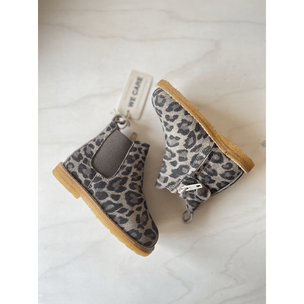Angulus - Classic Chelsea Boot Elastic Zipper - Beige Leo Brown