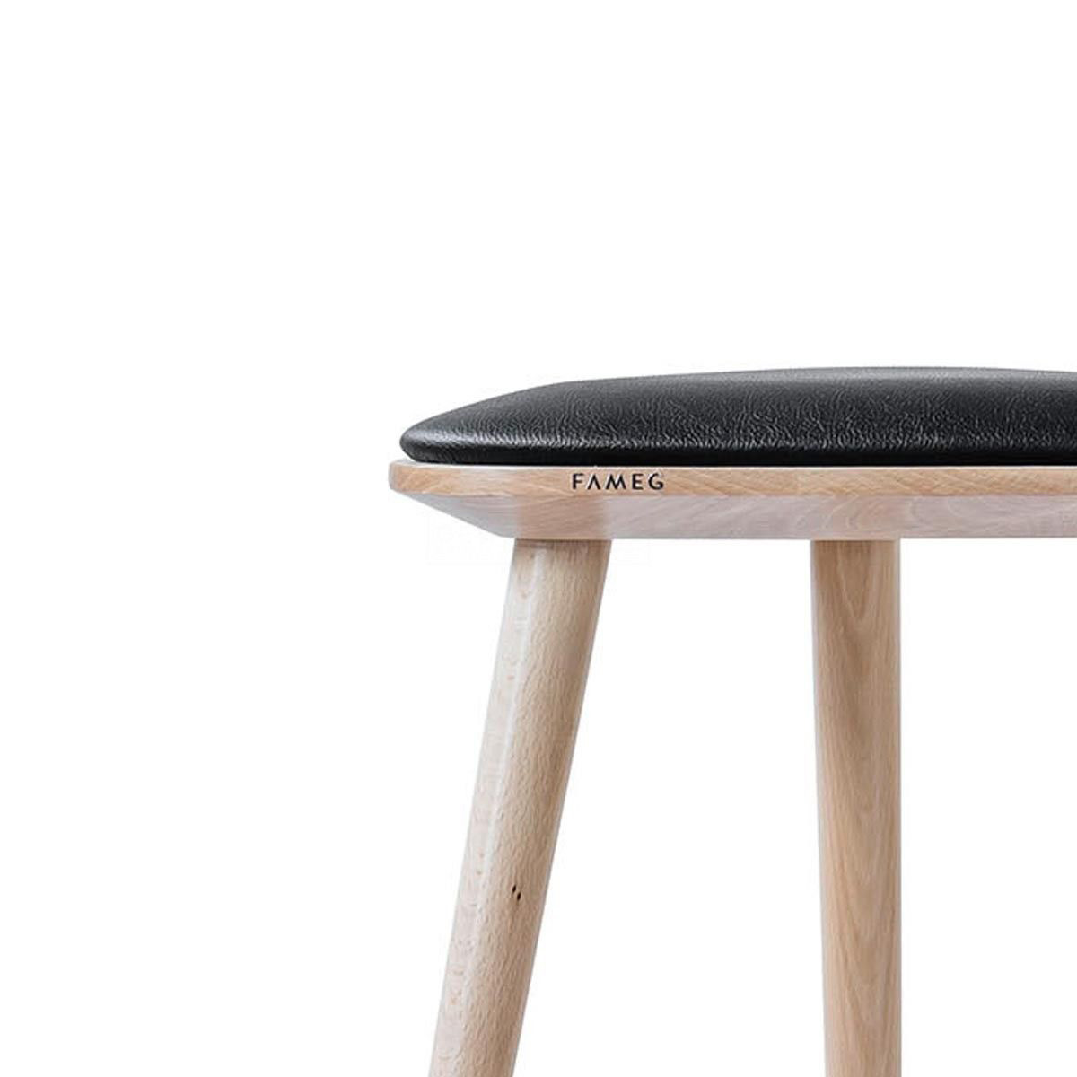 Houten barkruk Finn whitewash met zitkussen - 63 cm