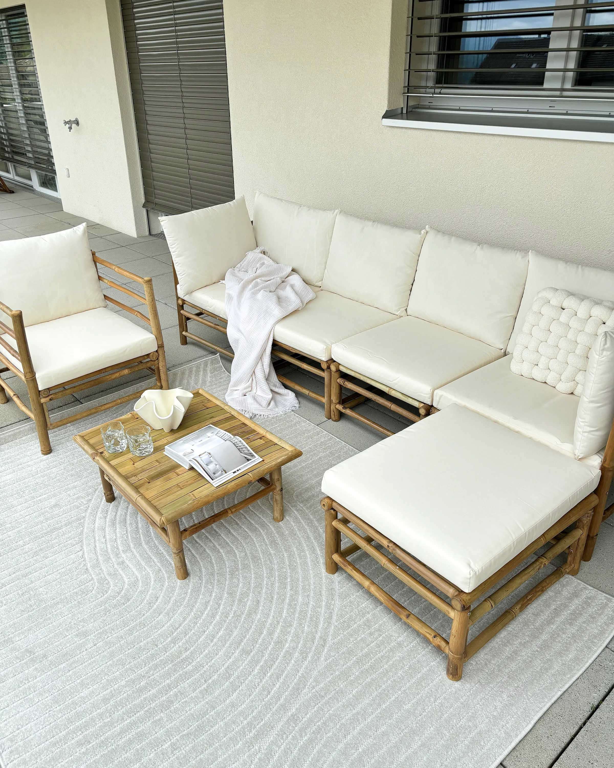 Tuin salontafel CERRETO 55 cm 64 cm Bamboehout Bruin