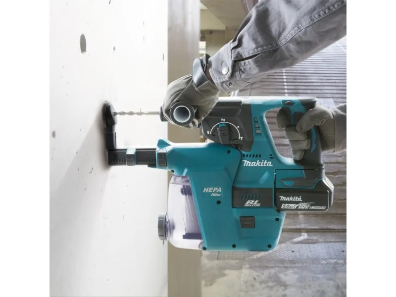 Makita DHR243RTJW - Kombinationshammer - ledningfri - 3 tilstande - SDS-plus - 2 Joule - 2 batterier, inkluderet oplader - 18 V