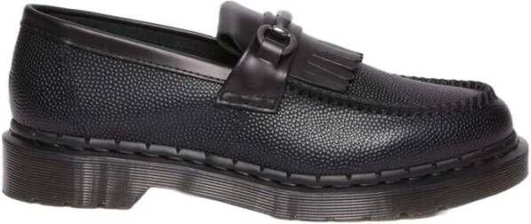Dr. Martens Elegante Atlas Leren Loafers met Franje en Metalen Gesp Black