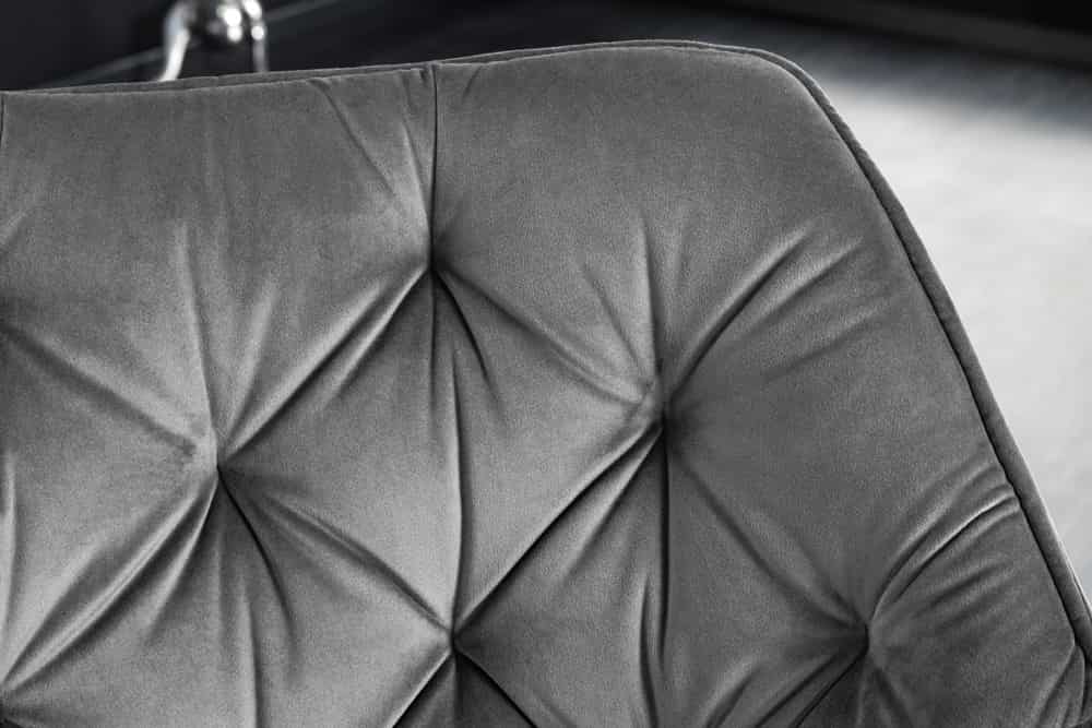 Drehbarer Stuhl THE DUTCH COMFORT grau Samt mit Armlehnen Modern Design