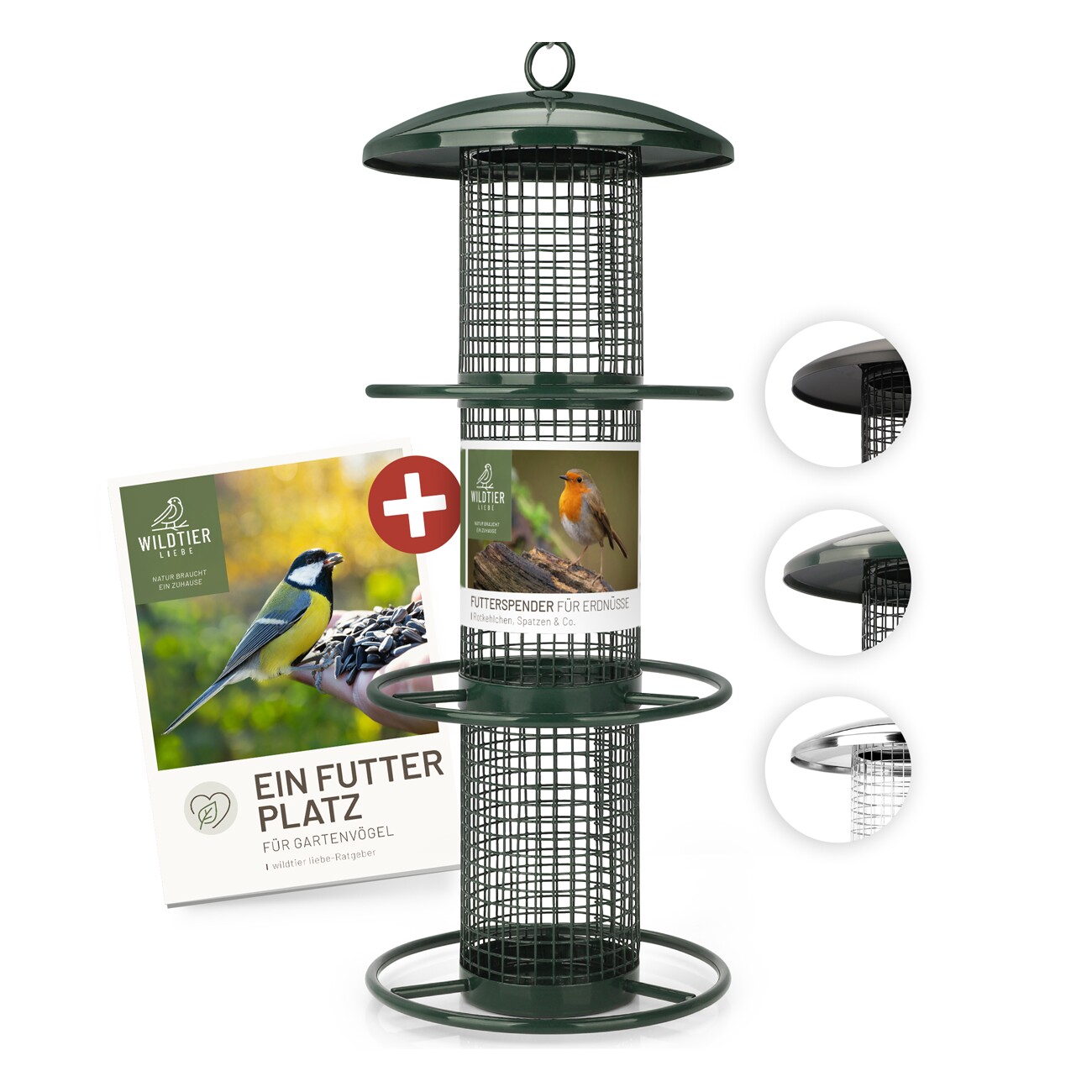 wildtier liebe Futterspender für Erdnüsse 35cm, Grün