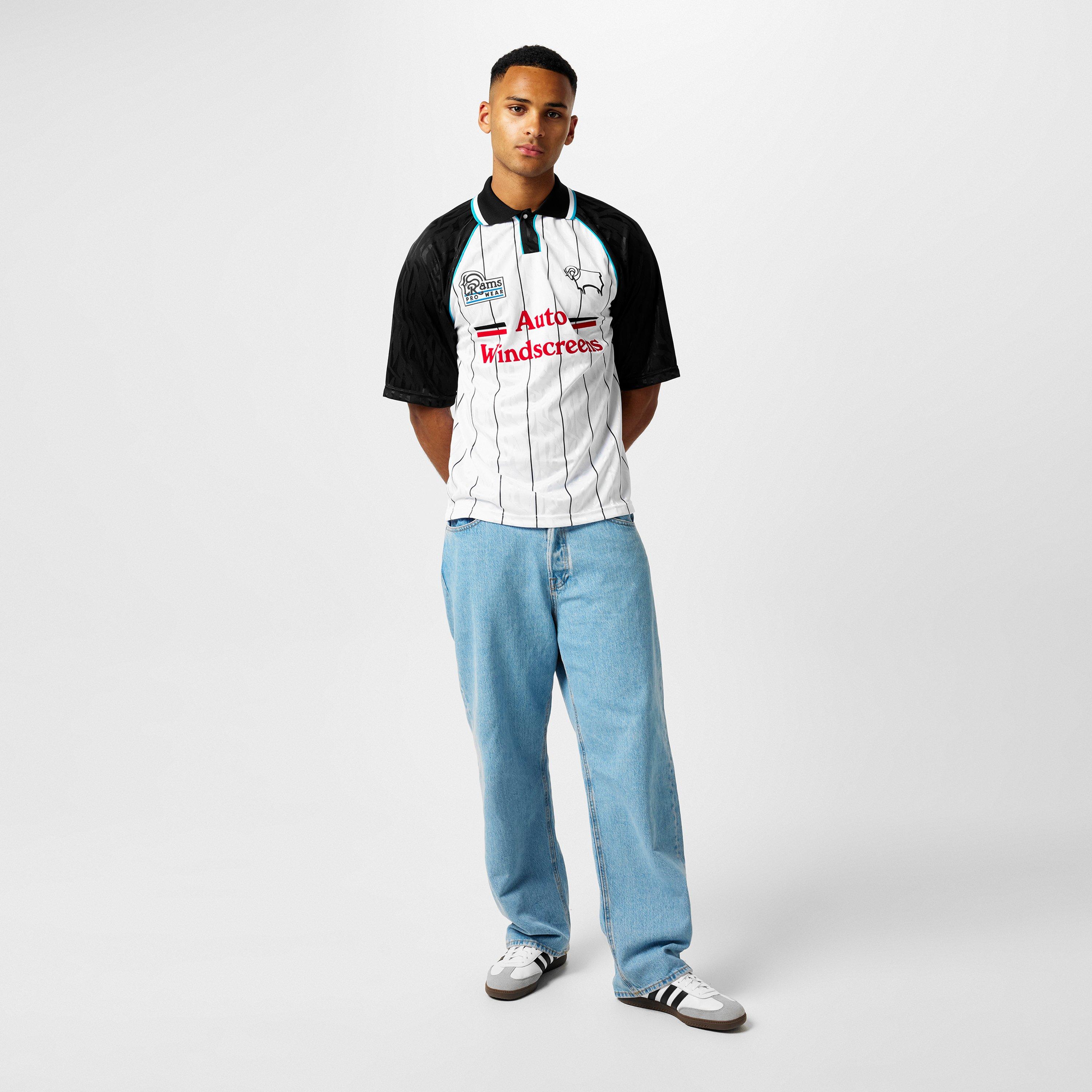 Score Draw SD Derby County Retro Home Shirt 94 Adults