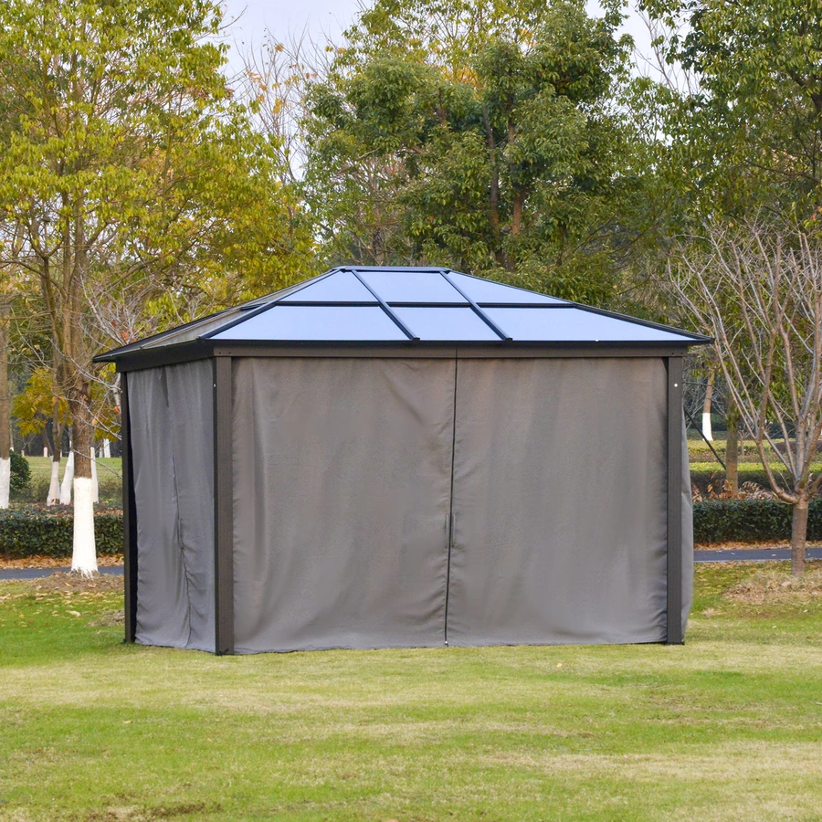 Outsunny Pavillon mit zwei unterschiedlichen Wandarten bunt