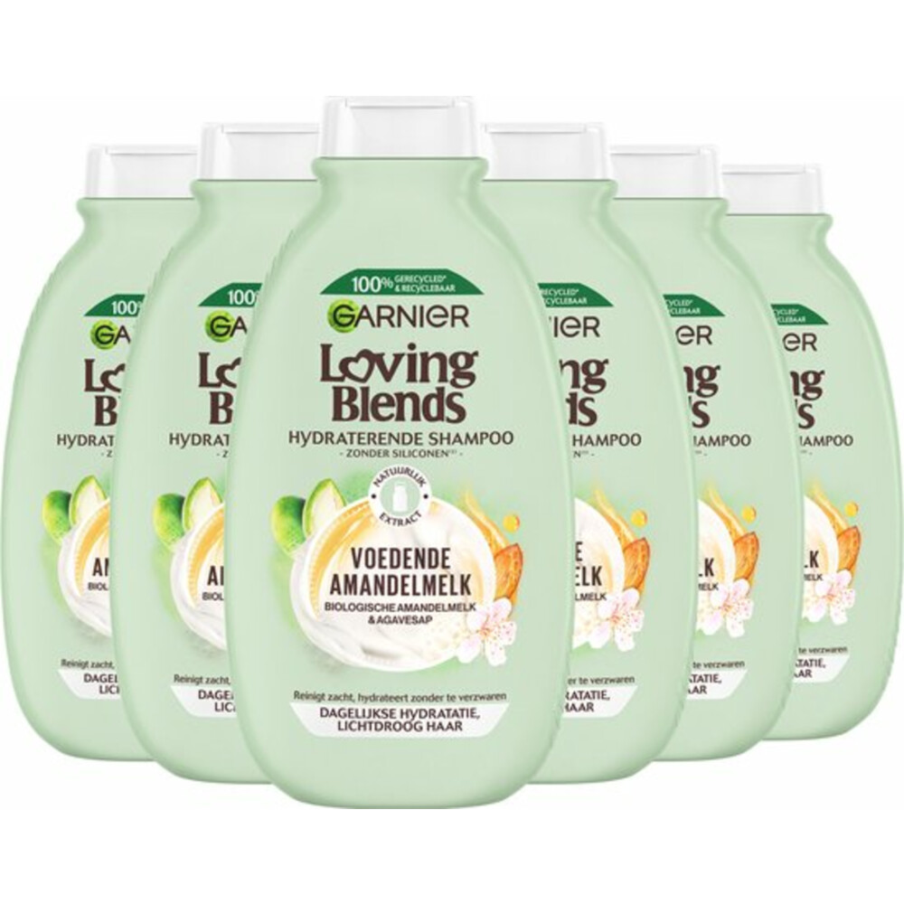 6x Garnier Loving Blends Voedende Amandelmelk Shampoo300 ml