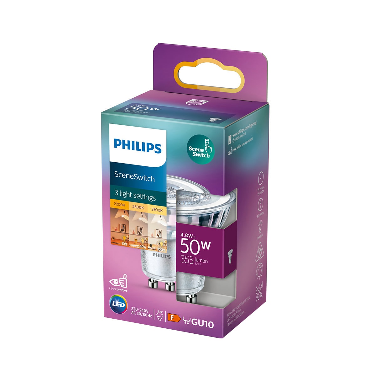 Philips SceneSwitch LED spotlys 4W GU10