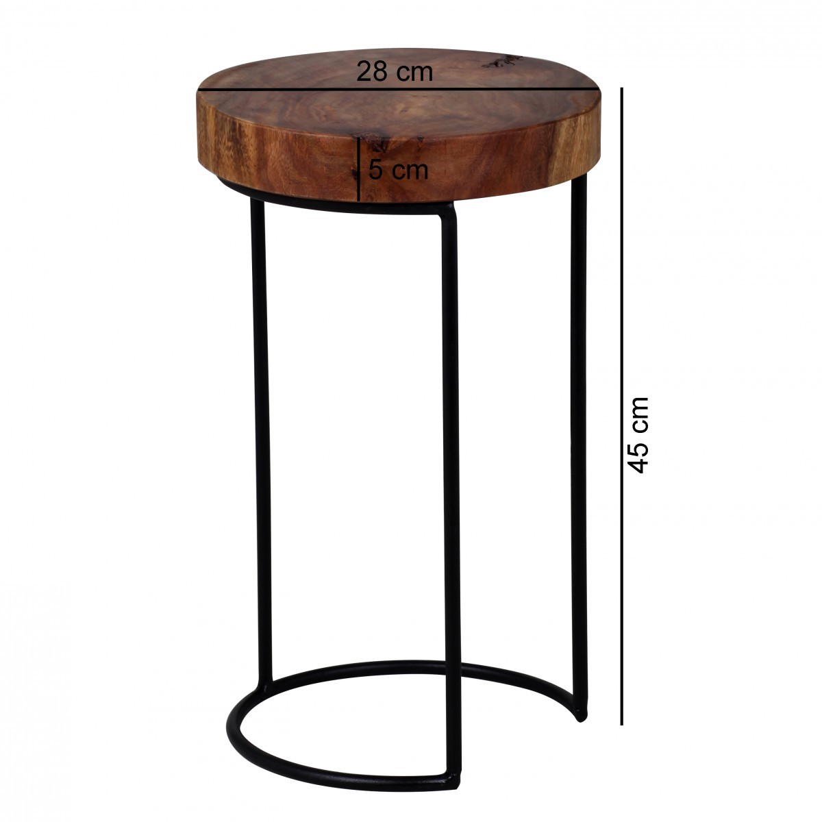 Beistelltisch - braun gebeizt - Sheesham massiv - 28 cm breit