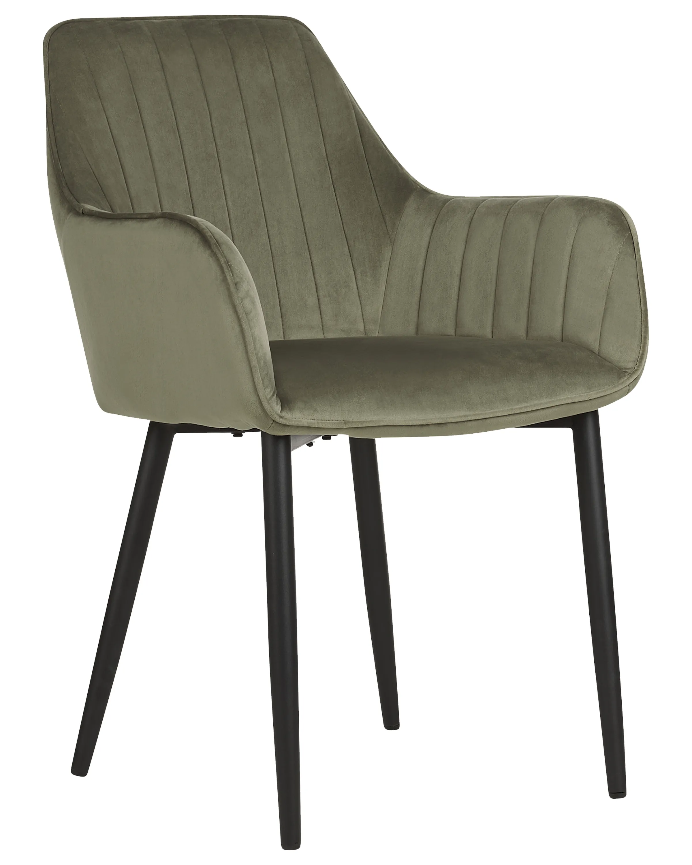 Set van 2 eetkamerstoelen WELLSTON Fluweel Olijfgroen