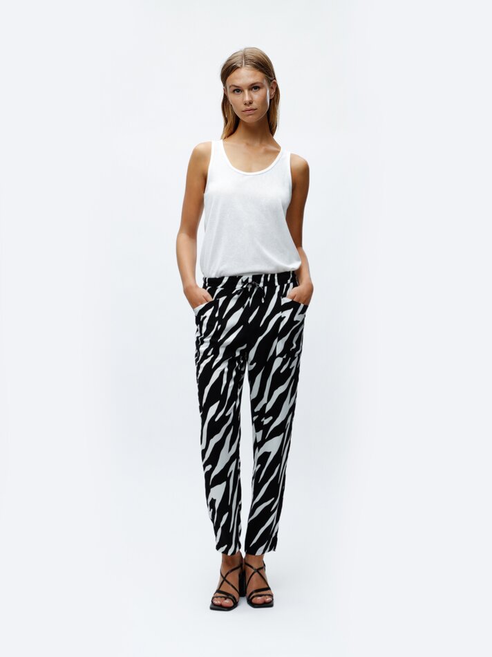 Calças fluidas estampadas - Estampa de zebra