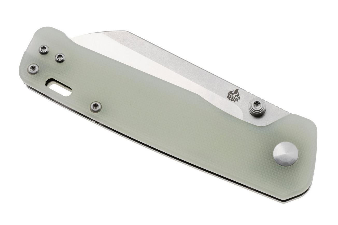 QSP Knife Penguin V2 QS130V2-G1 Two-Tone D2, Jade G10, zakmes