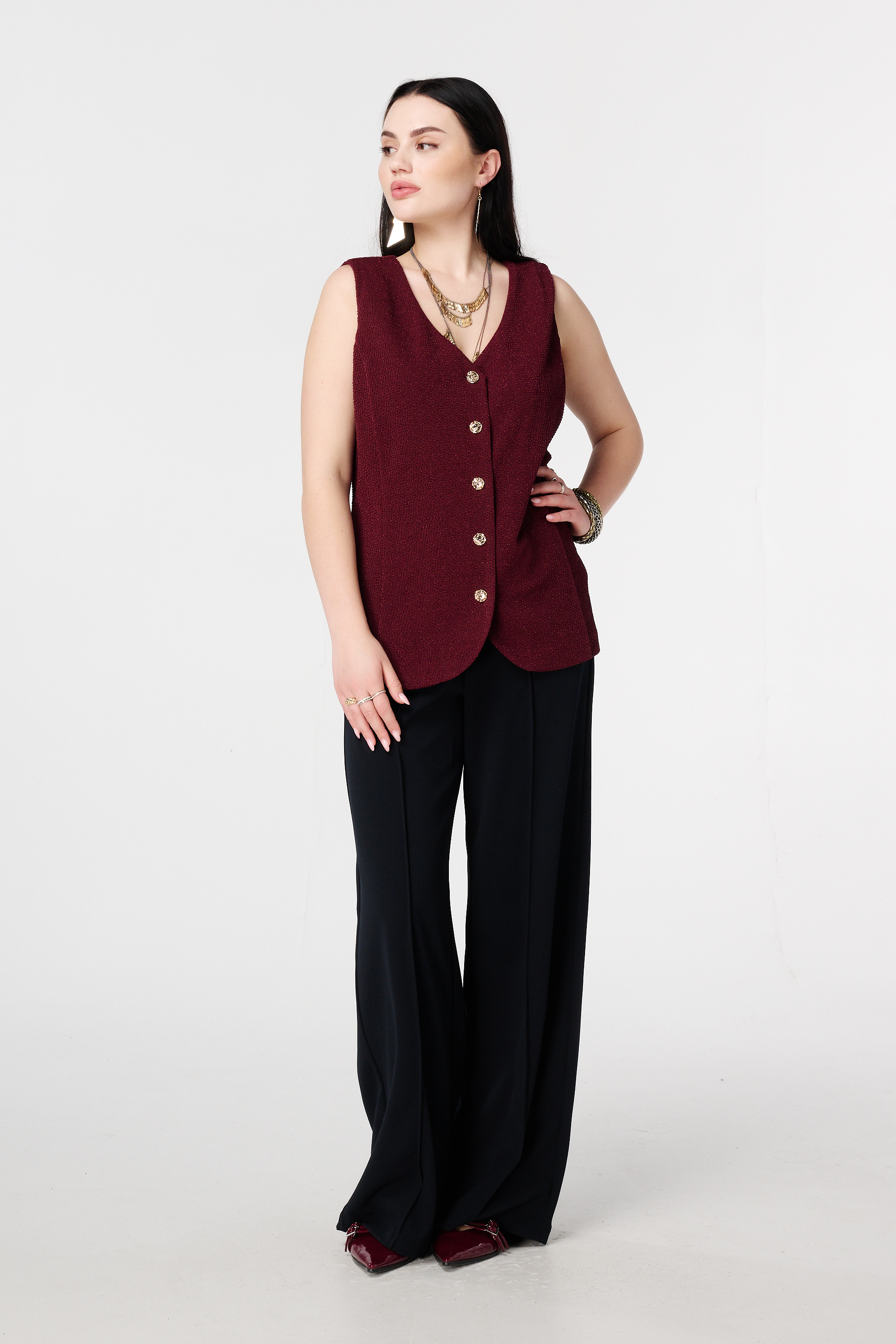 Rechtvallende broek met stretch Zwart
