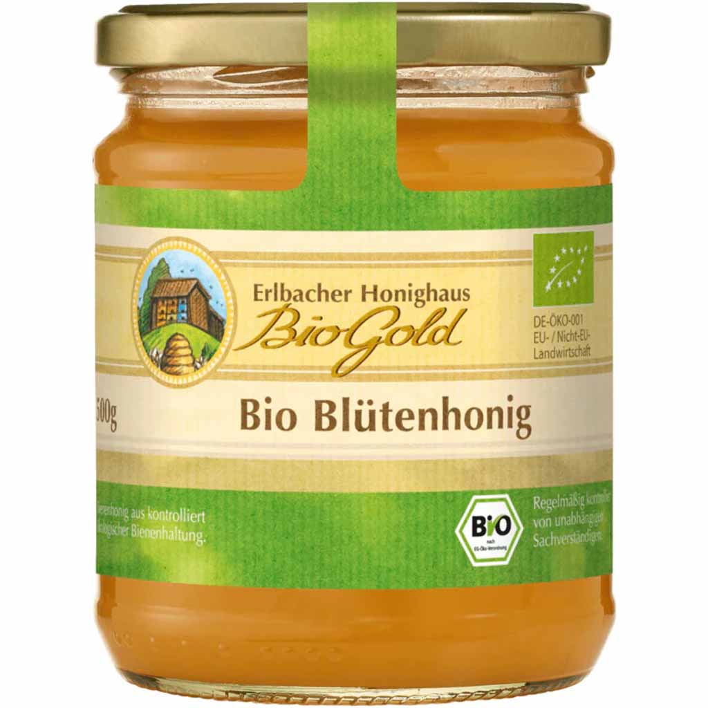 Erlbacher Honighaus Bio Gold Bio-Blütenhonig cremig 500g MHD:30.10.26
