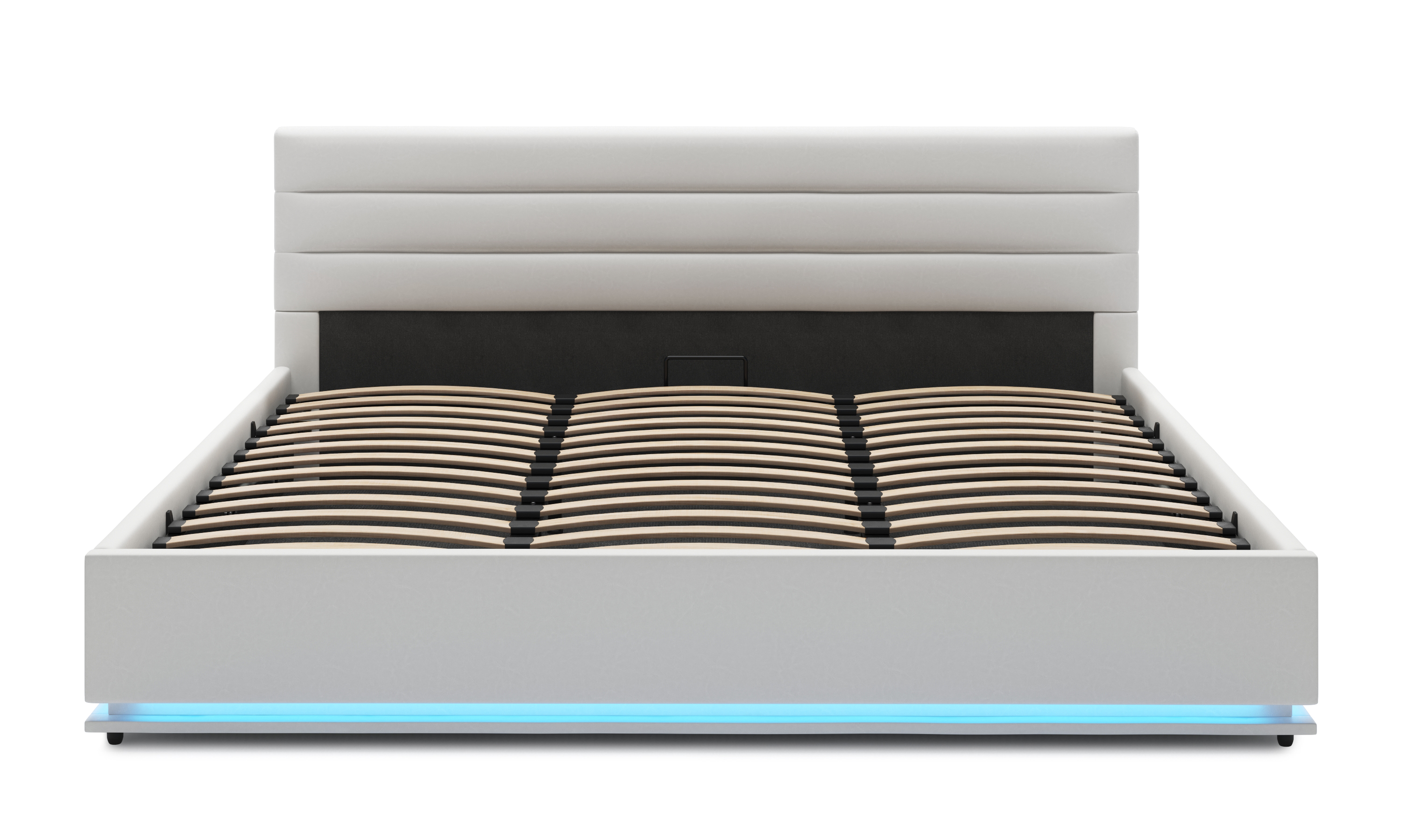 Lederbett LED STARDUST 180 x 200 cm weiss