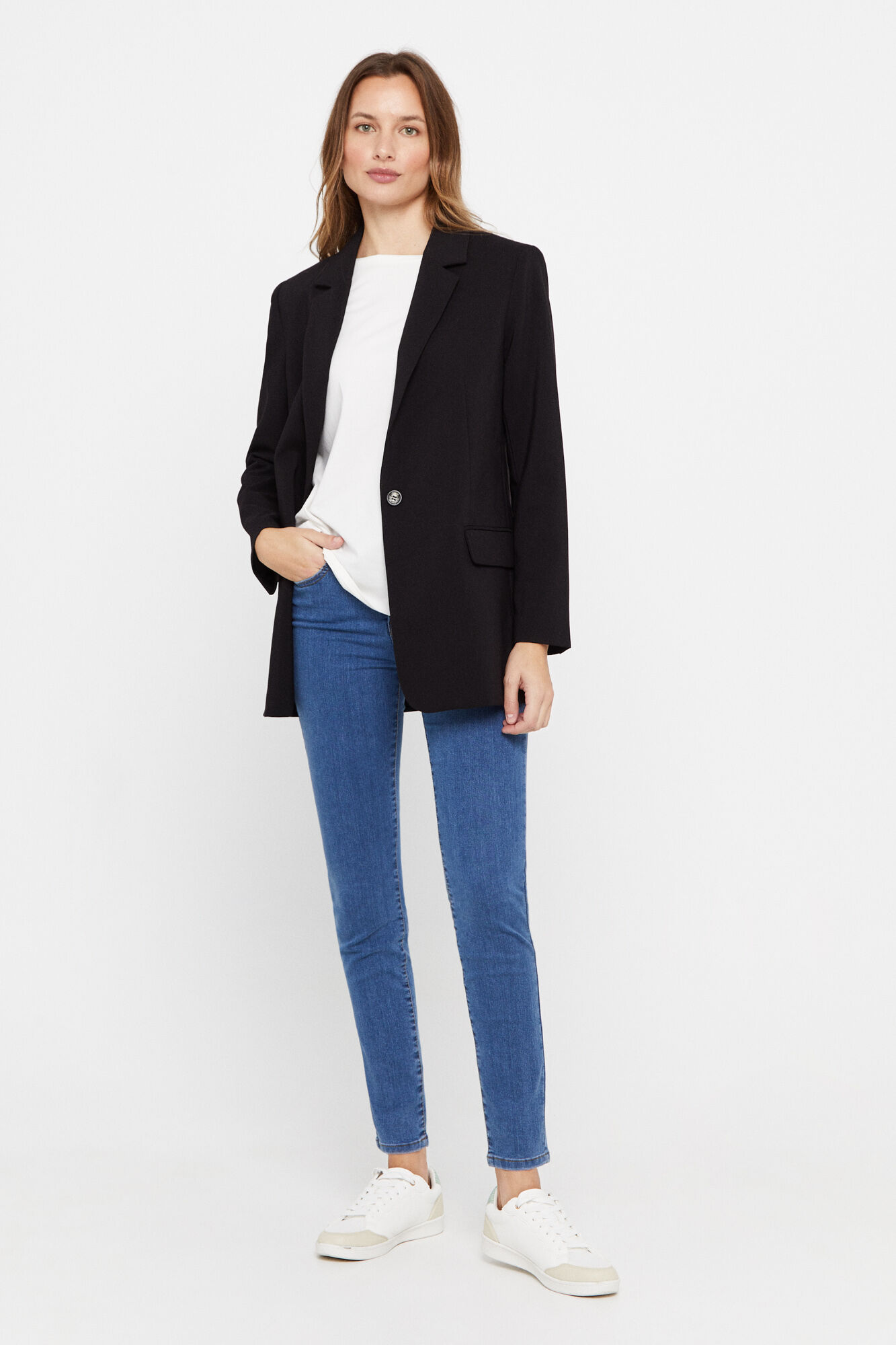 Calça jeans modeladora Sensational Fit - Azul escuro