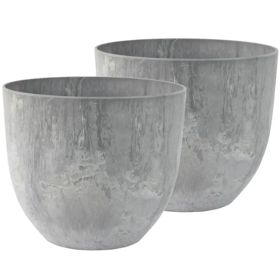 Ter Steege Plantenpot - betongrijs - kunststof - 33 x 29 cm