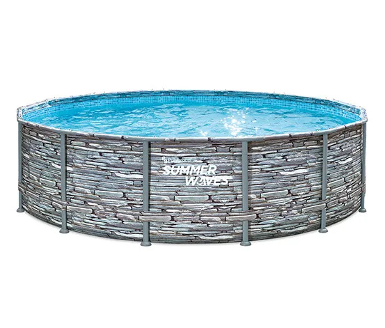 Summer Waves Elite-Frame-Pool, steingrau, ca. 427 x 107 cm