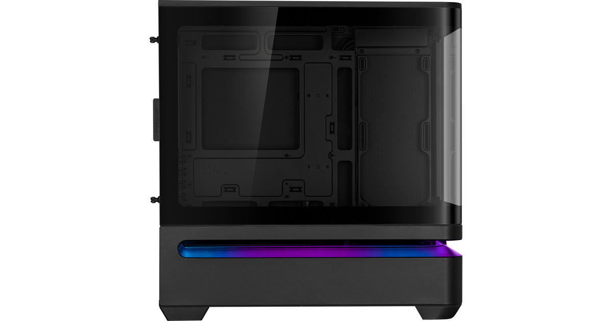 ASUSPrime AP202 midi tower behuizing  (Zwart | 2x USB-A | 1x USB-C | RGB | Tempered Glass)