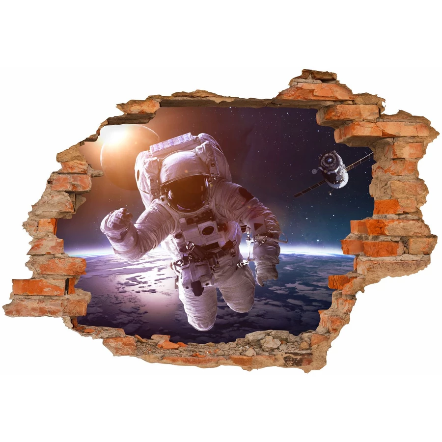 Nikima Wandtattoo 176  Astronaut - Loch in der Wand in 6 vers. Größen bunt