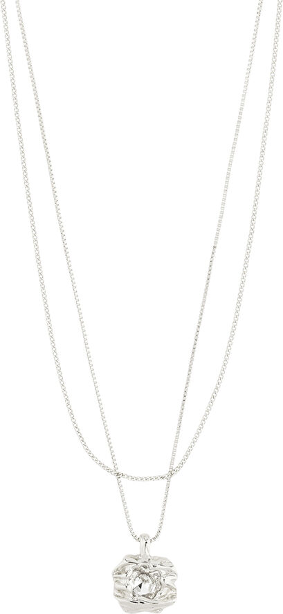 Pilgrim FEEL recycled necklace 2-in-1 set silver-plated Sølv